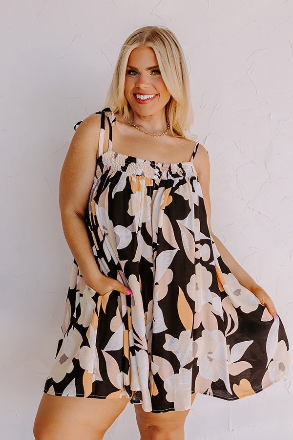 Bloom With A View Romper In Black Curves