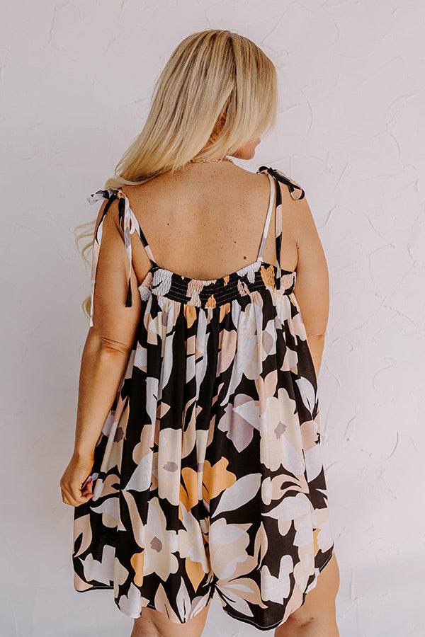 Bloom With A View Romper In Black Curves
