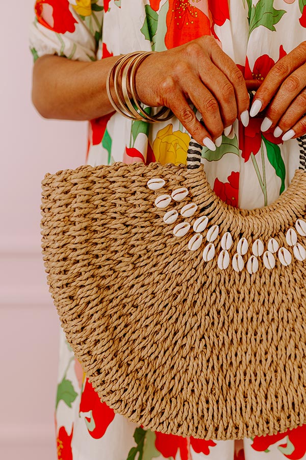 Coastal Glam Woven Straw Tote