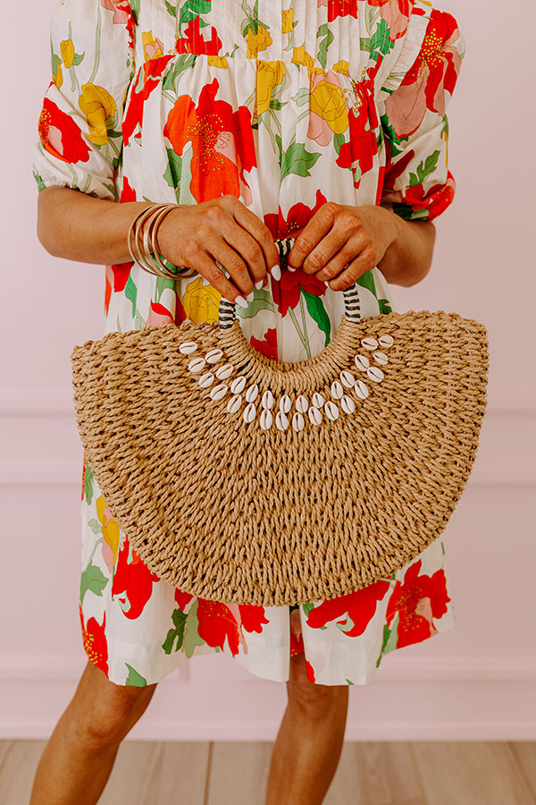 Coastal Glam Woven Straw Tote