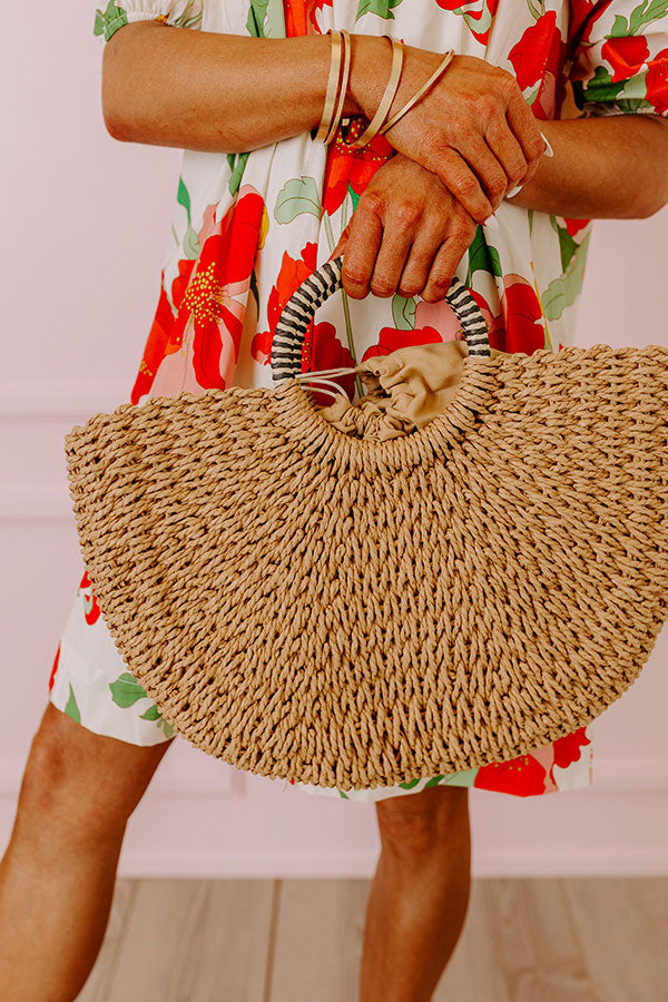 Coastal Glam Woven Straw Tote