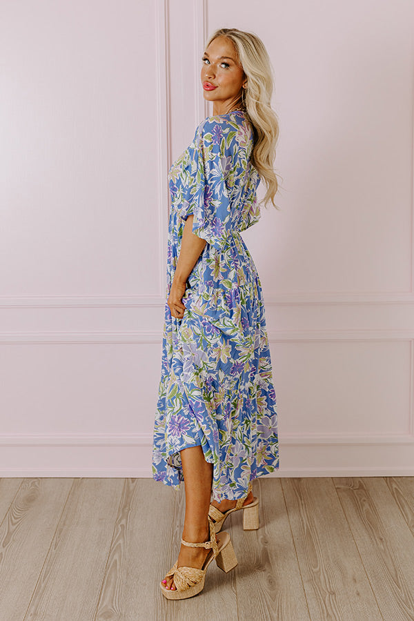 Blossom Breeze Floral Maxi In Periwinkle