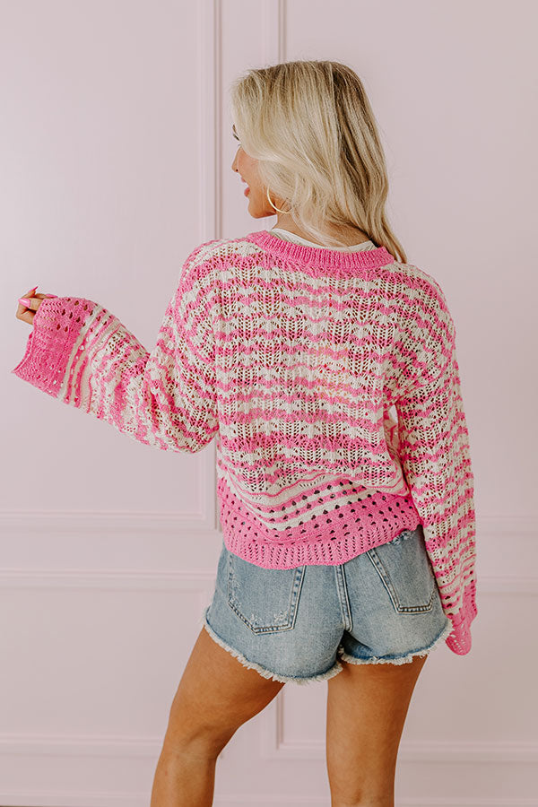 Drifting Tranquility Knit Top In Pink