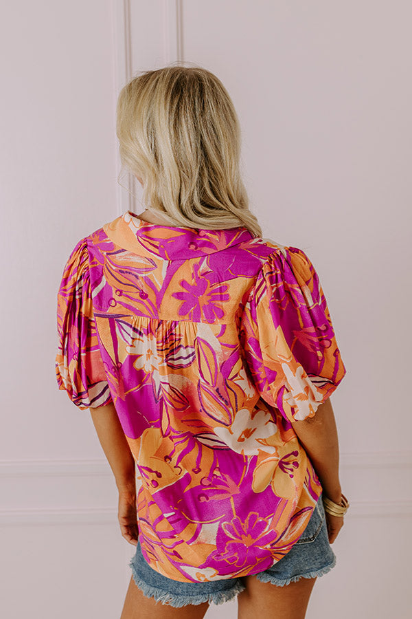 Traveling The Horizon Floral Top
