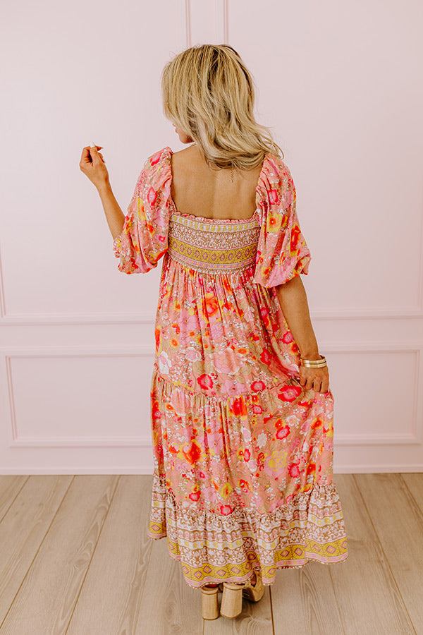Sips And Smiles Floral Midi