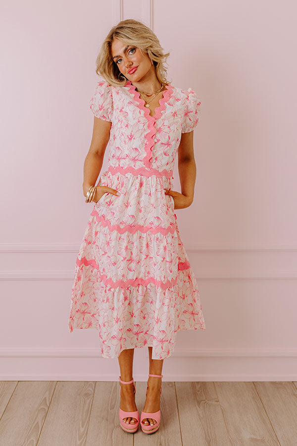 Garden Party Ready Floral Midi in Pink