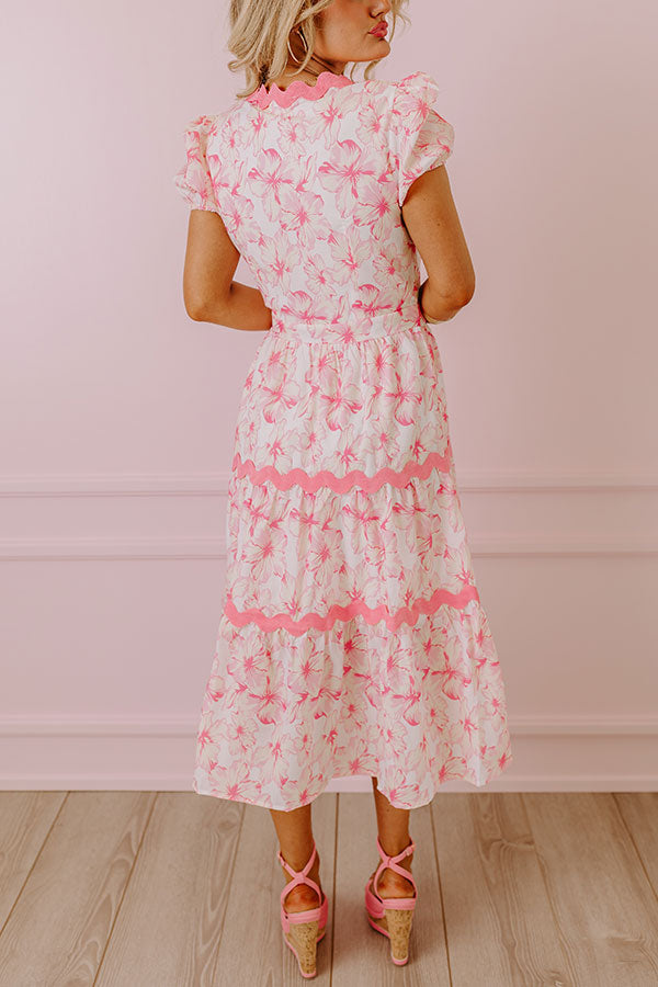 Garden Party Ready Floral Midi in Pink