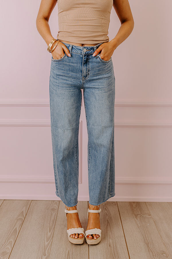 Just USA Roxanne High Waist Straight Leg Jean in Medium Wash