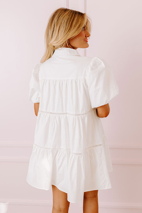 Sunday Stroll Mini Dress in White
