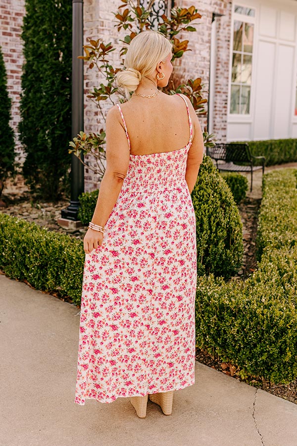 Smiles and Sunshine Floral Maxi in Ivory Curves