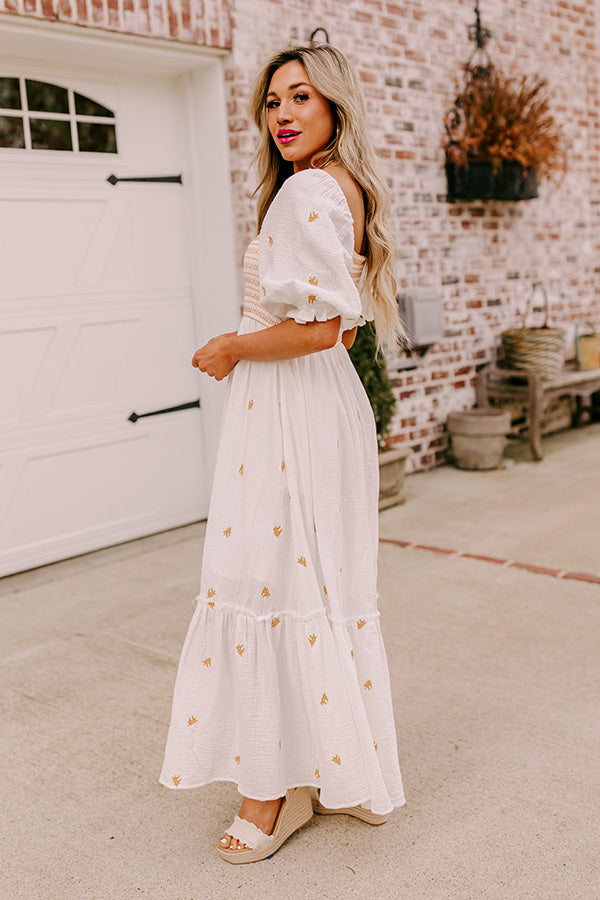 Farmers Market Stroll Smocked Maxi in White – Impressions Online Boutique Farmers Market Stroll Smocked Maxi in White – Impressions Online Boutique