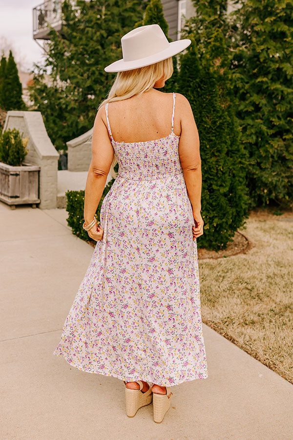 Smiles and Sunshine Floral Maxi in Lavender Curves