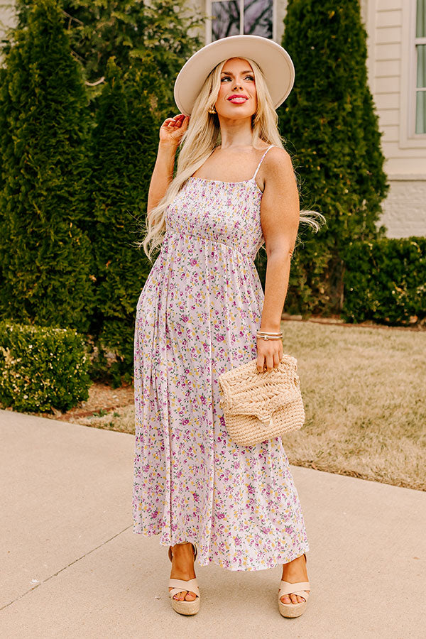 Smiles and Sunshine Floral Maxi in Lavender Curves