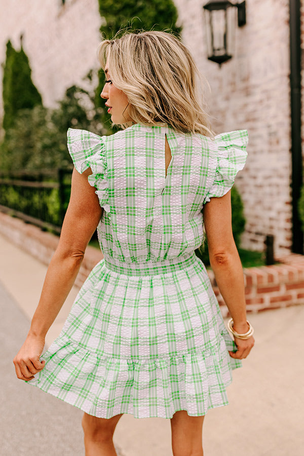 Parkside Picnic Gingham Romper in Lime S / Lime Parkside Picnic Gingham Romper in Lime S / Lime