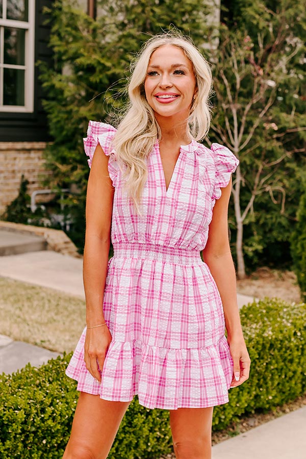 Parkside Picnic Gingham Romper in Pink