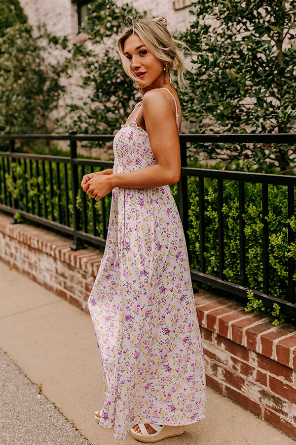 Smiles and Sunshine Floral Maxi in Lavender