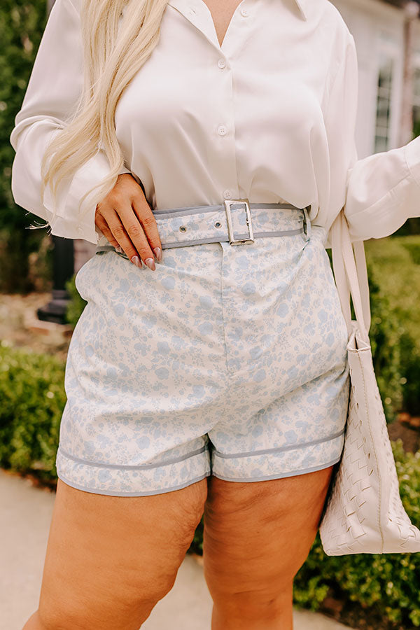 Flower Power High Waist Shorts Curves   