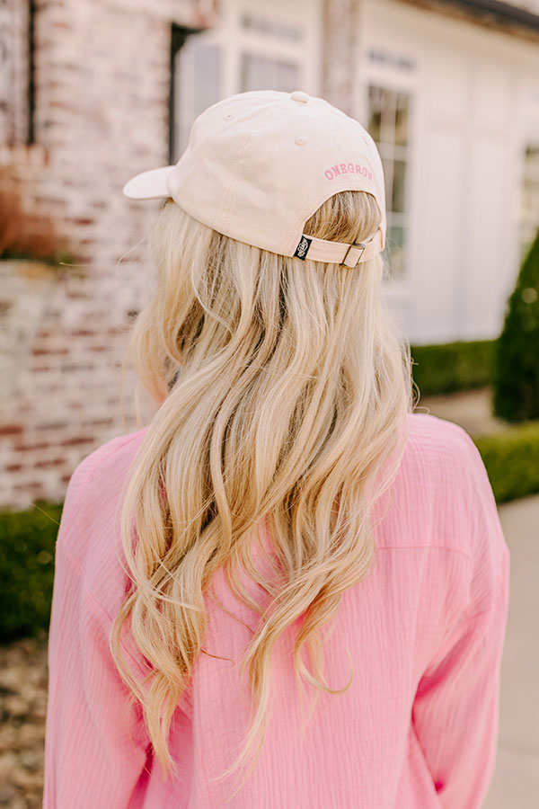 Put A Bow On It Embroidered Baseball Cap in Cream