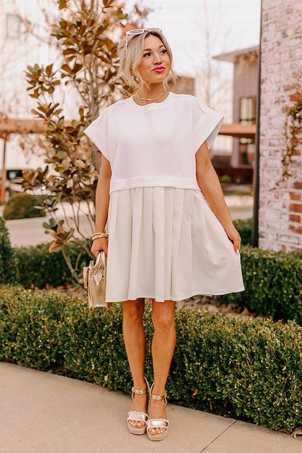 Myrtle Beach Brunch Mini Dress in White M / White Myrtle Beach Brunch Mini Dress in White M / White