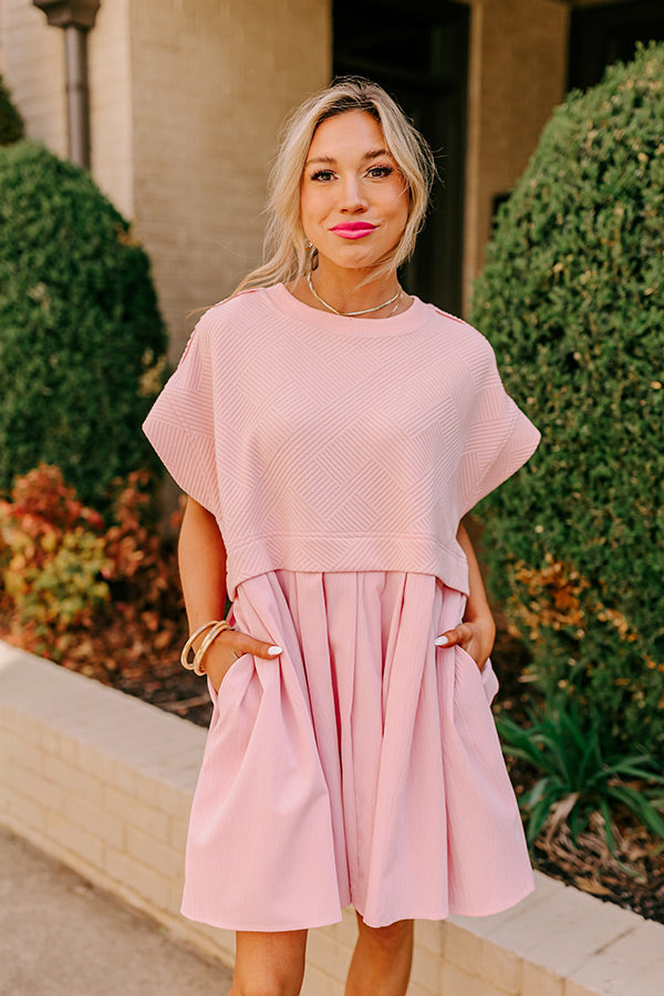 brunch pink dress Myrtle Beach Brunch Mini Dress in Pink